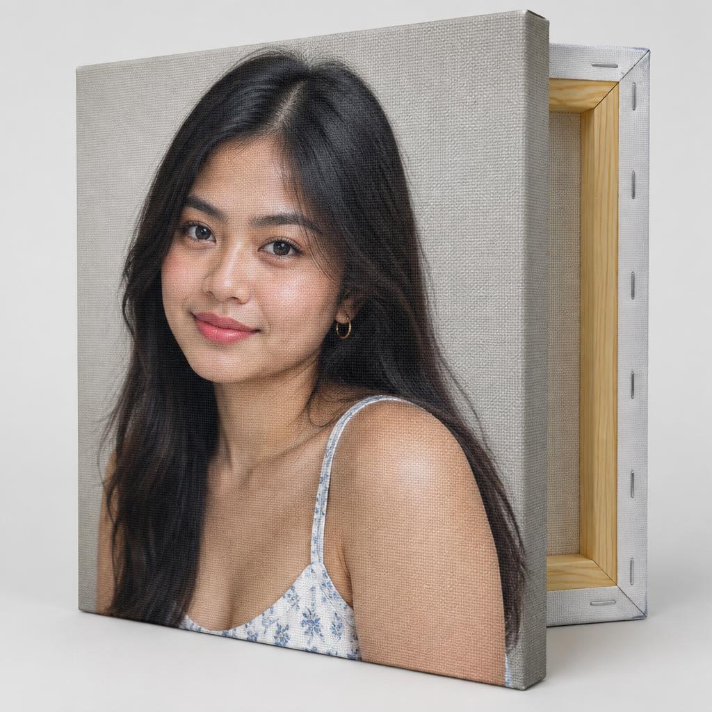 Solo portrait printed on polyester canvas with wooden stretcher frame