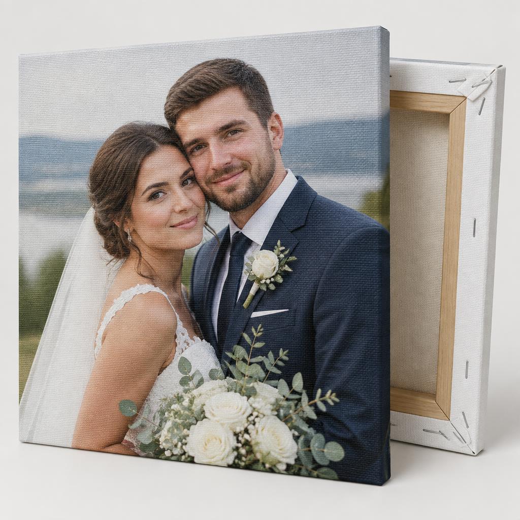 Wedding printed on polyester canvas with wooden stretcher frame
